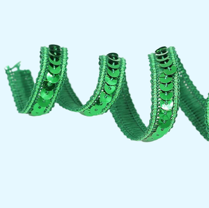 <span class=keywords><strong>12mm</strong></span> vàng bạc trắng đỏ sequin ren Ribbon TRIM <span class=keywords><strong>Webbing</strong></span> 100% <span class=keywords><strong>polyester</strong></span> thân thiện với môi Boca thương hiệu vải cưới headdress DIY - Product Image 3