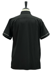 Haute qualité hommes Blouse hôtel uniforme Restaurant uniforme tissé 95% Polyester 5% Spandex Anti-rétrécissement Anti-boulochage Logo personnalisé - Product Image 3