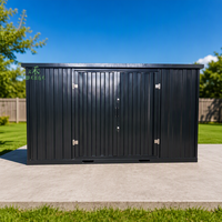 Conteneur de stockage modulaire en acier robuste, unité de stockage à plat avec porte enroulable pour usage commercial
