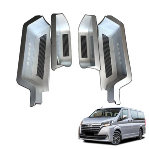 Pédale <span class=keywords><strong>de</strong></span> <span class=keywords><strong>seuil</strong></span> <span class=keywords><strong>de</strong></span> <span class=keywords><strong>porte</strong></span> en alliage d'aluminium <span class=keywords><strong>noir</strong></span> titane personnalisée, adaptée aux Toyota Granvia et petits Hiace modifiés - Product Image 1