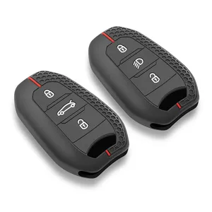 Étui de clé en silicone, porte-clés, <span class=keywords><strong>housse</strong></span> de clé pour <span class=keywords><strong>Peugeot</strong></span> 207 <span class=keywords><strong>208</strong></span> 3008 206 308 508 2008 407 5008 301 pour Citroën C3 C4 C5 Berlingo - Product Image 5