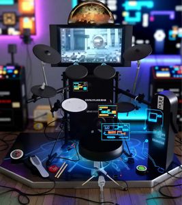 Super Jazz Drum <span class=keywords><strong>Arcade</strong></span>-Spielautomat, Münzbetrieben, 110/220V, Schwarz, Kunststoff und Metall, 1 Jahr Garantie, Englische Sprache - Product Image 1