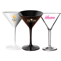 Verre à martini réutilisable en plastique PS sans BPA, 300 ml, transparent comme du cristal, avec logo personnalisé