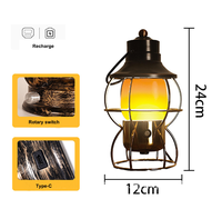Lanterne de camping LED rétro rechargeable à l'énergie solaire, corps en plastique, crochet, style vintage, lumière extérieure, lampe de camping pour tente, indice de protection IP33
