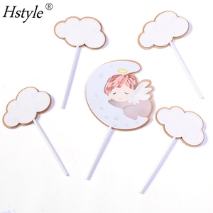 Il Tema di angelo Luna Stelle Del Bambino 1st Birthday Cake Topper <span class=keywords><strong>Set</strong></span> di Un Decorazione Della Torta Baby Shower bambini Rifornimenti Del Partito PQ857 - Product Image 6