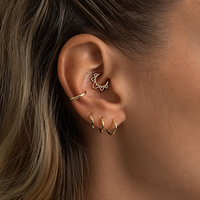 Anneau de nez et de cartilage d'oreille en alliage de titane ASTM F136, bijoux de piercing unisexe, design floral, sans soudure, nouveau modèle, tendance corporelle