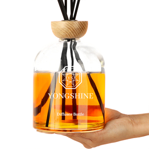 2025 bottiglie di diffusore rotonde vuote trasparenti da 500ml di grandi dimensioni ricaricabili con scollo a vite e bottiglie di vetro di lusso - Product Image 2