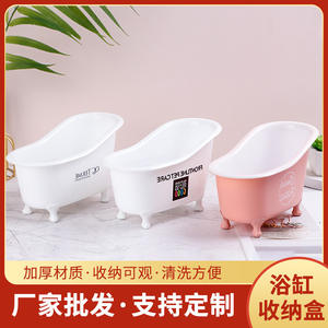 Mini Caja de Almacenamiento para Bañera, Organizador de Escritorio de Plástico de 0.5L, Color Sólido, Almacenamiento de Maquillaje - Product Image 4