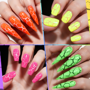 LILYCUTE 7ml <span class=keywords><strong>Vernis</strong></span> Gel Craquelé Effet Néon Tendance Été, Gel Nail Art Craquelé à Marque Privée pour Salon - Product Image 5