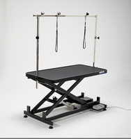 Table de toilettage électrique extra-longue YM-D001 avec vérin de levage, revêtement PU haute densité imperméable, structure en acier inoxydable, 110-240V, commande par pédale