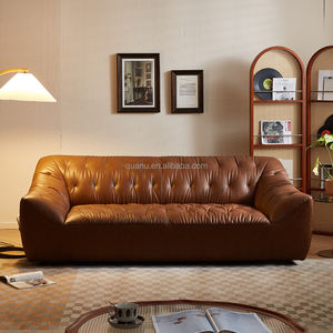 تصميم جديد Quanu تصميم عتيق شقة صغيرة الحجم حقيبة فاصوليا بنية اللون حقيقية لغرفة المعيشة - Product Image 2