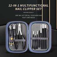 Ensemble de manucure 12 pièces kit de coupe-ongles outils de beauté professionnels ensemble de coupe-ongles