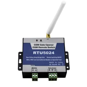 ที่เปิดประตู RTU5024 2G GSM สวิตช์รีเลย์ควบคุมระยะไกลที่เปิดประตูไร้สายสำหรับสิ่งกีดขวาง/ชัตเตอร์/โรงรถ