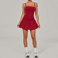 Robe une pièce sans manches pour femme, patchwork floral imprimé numérique, spandex/nylon, bretelles respirantes, jupe de golf, de tennis, de yoga