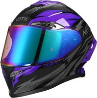 Casco de Motocicleta Integral al por Mayor, Casco de Motociclista de ABS con Forro Acolchado de EPS, Alerones Traseros Largos y Cortos Extraíbles, Reemplazo DOT