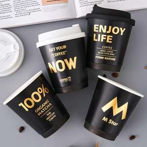 Vasos de Papel Desechables de Doble Pared para Bebidas Calientes de 12oz/10oz, con Tapa y Logotipo Personalizado, Hechos en China, Venta al Por Mayor para Cafeterías - Product Image 3