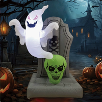 Squelette araignée gonflable noir avec lumière intégrée et longues jambes pour décoration d'extérieur de jardin, accessoire d'horreur pour Halloween