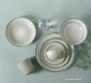 Fabricante <span class=keywords><strong>de</strong></span> Vajillas <span class=keywords><strong>de</strong></span> Cerámica, Juego <span class=keywords><strong>de</strong></span> Vajilla <span class=keywords><strong>de</strong></span> <span class=keywords><strong>Gres</strong></span> <span class=keywords><strong>de</strong></span> 20 Piezas con Diseño Nórdico Natural en Verde Suave para Uso Diario - Product Image 2