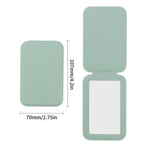 Bán Buôn Mỏng Hình Chữ Nhật Có Thể Gập Lại Nhỏ PU Da Gương Biểu Tượng Dập Nổi Du Lịch Xách Tay Túi Gương Cho Phụ Nữ Make up - Product Image 2