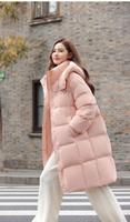 Parka d'hiver longue pour femme, col montant, imperméable, coupe-vent, veste blouson en peau de serpent avec logo, chapeau amovible chaud