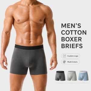 Boxer da <span class=keywords><strong>Uomo</strong></span> in Cotone e Spandex Traspiranti e Leggeri, Confezione da 5, Vendita all'Ingrosso, per Uso Quotidiano Estivo - Product Image 4