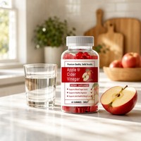 Complément Alimentaire Gommes au Vinaigre de Cidre de Pomme pour la Perte de Poids, 60 Unités, Complément Herbal Sucré pour Adultes, Soutien Glycémique en Bouteille