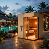 Ruang Sauna Rumah Tradisional Kabin Sauna Kayu Kaca Modern Sauna Berdiri Sendiri di Dalam Ruangan untuk Ruang Kesehatan Pribadi