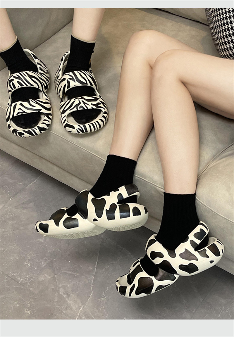 EVA Slippers Sandals Women Summer Cute Cartoon Cow Sandals Shoes Girls