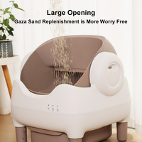 Bac à litière semi-fermé intelligent en plastique ABS pour chat, anti-éclaboussures automatique, facile à nettoyer, grande pelle électrique pour toilettes