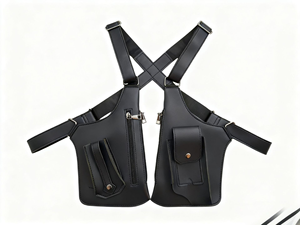 Borsa a tracolla in pelle PU impermeabile vintage 2025 di tendenza, unisex, casual, antifurto, per telefono, con gilet porta armi portatile - Product Image 1