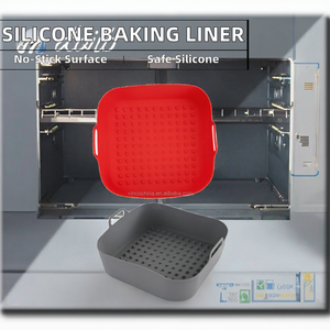 Revêtements en silicone antiadhésifs, <span class=keywords><strong>de</strong></span> qualité alimentaire, réutilisables et écologiques, carrés <span class=keywords><strong>de</strong></span> 8 pouces, pour casseroles, plateaux <span class=keywords><strong>de</strong></span> cuisson, paniers, bols, fours et friteuses à air - Product Image 2