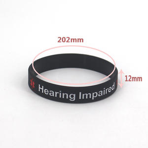 Pulsera de silicona para personas con discapacidad auditiva, paquete de 4, pulsera de alerta médica para adultos con símbolo de estrella de la vida - Product Image 5