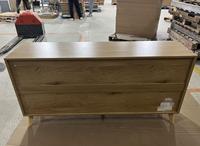 Commode de rangement haute en chêne à 9 tiroirs pour chambre et salon
