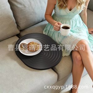 Bandeja de sofá Xinqing, bandeja ovalada giratoria para aperitivos y té, para uso en la sala de estar - Product Image 3