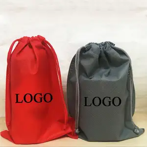 Borsa con coulisse in tessuto Non tessuto con Logo personalizzato a buon mercato all'ingrosso per l'imballaggio di regali borsa per la polvere in tessuto Non tessuto con coulisse da viaggio