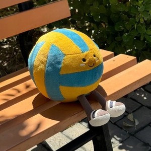 Pelota de Voleibol de Playa de 25cm, Súper Suave, de Algodón PP, Juguete de Peluche, <span class=keywords><strong>Serie</strong></span> Deportiva Creativa, Pelota Rellena Amarilla y Azul, Relajante, ODM, Venta al Por Mayor - Product Image 4