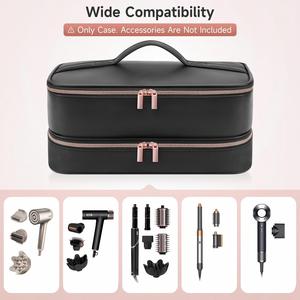 Sac de transport double couche portable pour brosse sèche-cheveux tout-en-un, organiseur de rangement pour outils capillaires, sac de voyage - Product Image 4