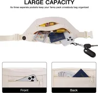Sac banane de sport personnalisé unisexe sac de taille de créateur de mode fermeture à glissière imperméable en polyester et nylon ceinture réglable pour la course à pied