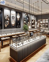 Vitrine de présentation de montres en acier inoxydable au design moderne pour centres commerciaux et usage commercial, origine Chine