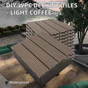 Dalles de <span class=keywords><strong>terrasse</strong></span> DIY couleur café clair, anti-corrosion, antioxydantes, <span class=keywords><strong>pour</strong></span> sols extérieurs en composite bois-plastique - Product Image 2