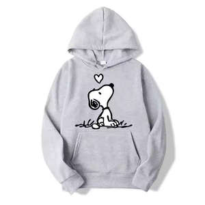 Cute Cartoon <b>Dog</b> Print <b>Hoodie</b> For Men And Women Winter Warm Fleece Pullover Hooded Sweatshirt Unisex Bulk Wholesale - Product Image 2