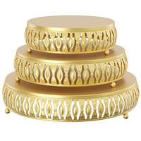 Soporte para Pastel Estilo Europeo, Accesorios para Bodas, Plato para Pastel con Encaje, Adornos Dorados para Mesa de Postres de Boda, Soporte para Pastel de Hierro Personalizable