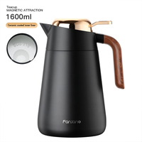 Carafe à café isotherme en acier inoxydable à double paroi, théière thermique avec infuseur à thé intégré pour garder au chaud et au froid