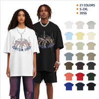 T-shirt vierge 100 % coton 275 GSM de haute qualité, respirant et doux, à épaules tombantes, personnalisable pour le streetwear, idéal pour les entreprises de dropshipping