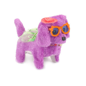 Chien en peluche électrique avec chapeau, lunettes et jupe, jouet à mouvement inversé pour enfants de 2 à 4 ans - Product Image 5