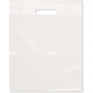 Sac de courses personnalisé en LDPE imperméable et recyclable, découpé à la forme, avec poignée longue et soufflet latéral, pour l'emballage de chaussures/vêtements/ceintures/portefeuilles - Product Image 1
