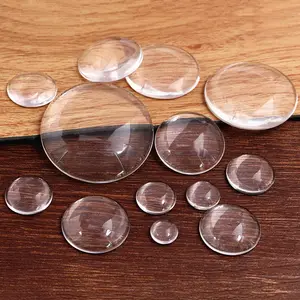 6mm 8mm 10mm 12mm 14mm 16mm 18mm 20mm 25mm 30mm 35mm Round Flat Back Clear Glass Cabochon, High Quality,Wholesale Promotion