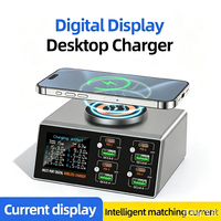 Station de charge 140W USB C, bloc chargeur GaN III 8-en-1, hub de charge rapide, adaptateur chargeur pour ordinateur portable PD 100W pour téléphone portable