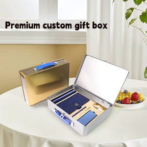 กล่องเหล็กทรงสี่เหลี่ยมมีที่จับล็อคและฝาปิดสำหรับเด็กกล่องของขวัญพิมพ์โลโก้ได้ตามต้องการจากโรงงาน - Product Image 5