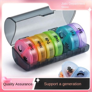 Organizador de Pastillas Semanal Compacto para Viaje, Caja de Medicamentos Colorida para una Semana, Venta al Por Mayor - Product Image 4